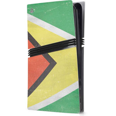 Guyana Flag Distressed PS5 Pro Console Skin
